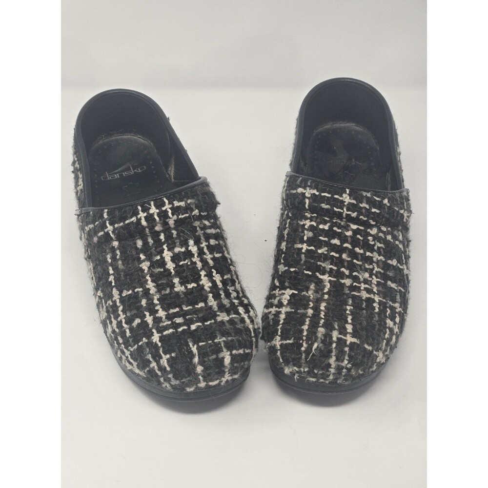Dansko Vegan Black Gray Tweed Professional Clogs Size EU 37 US 6.5-7 Workwear